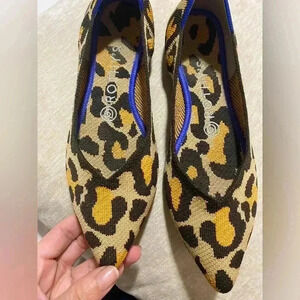 Rothy's Tan Leopard Print Loafers Flats